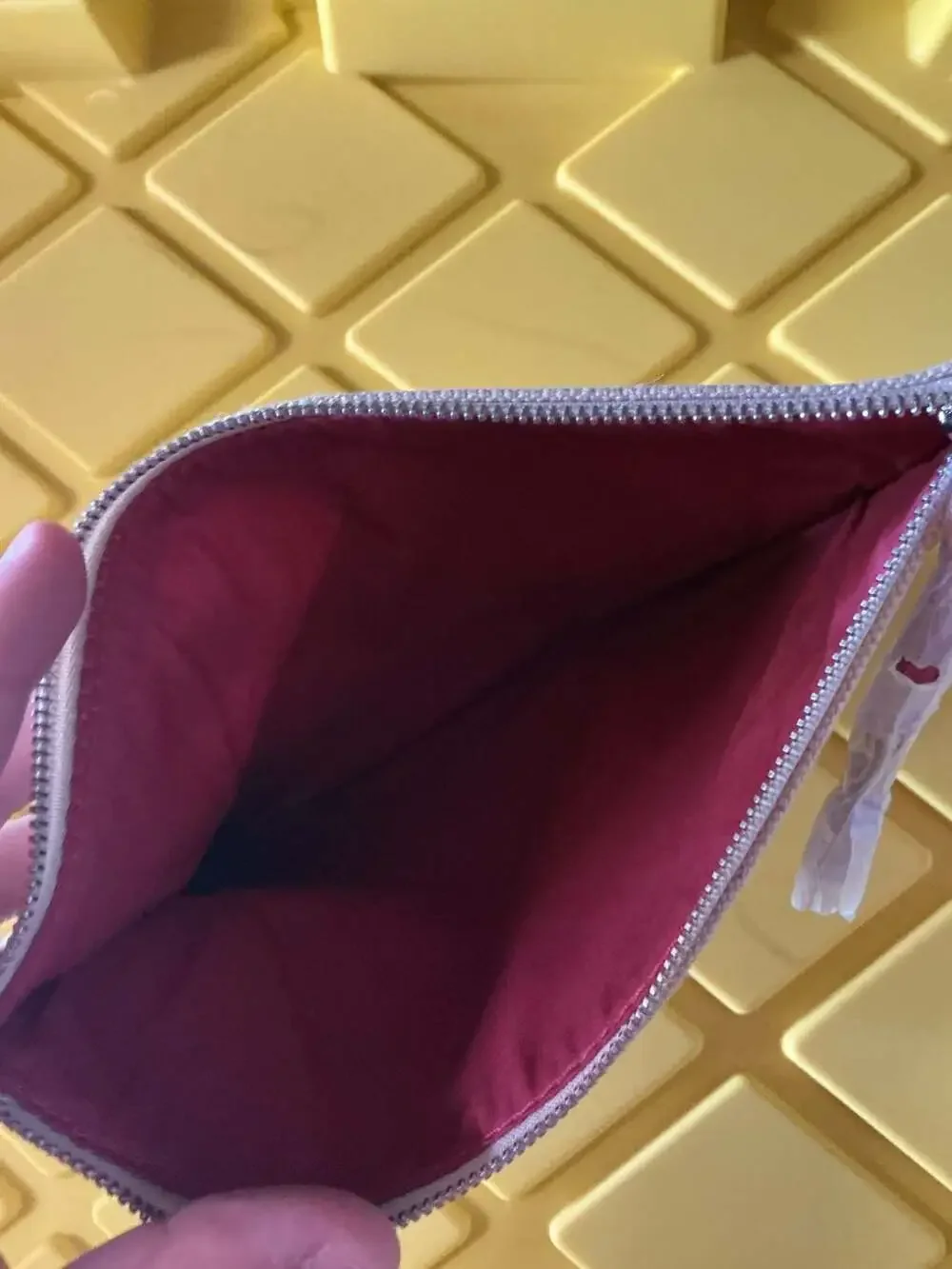 Chloe Parfum Canvas and Red Leather Cosmetic Pouch